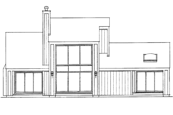 Exterior - Rear Elevation for Contemporary House Plan #72-743 - 2 bed, 2 bath