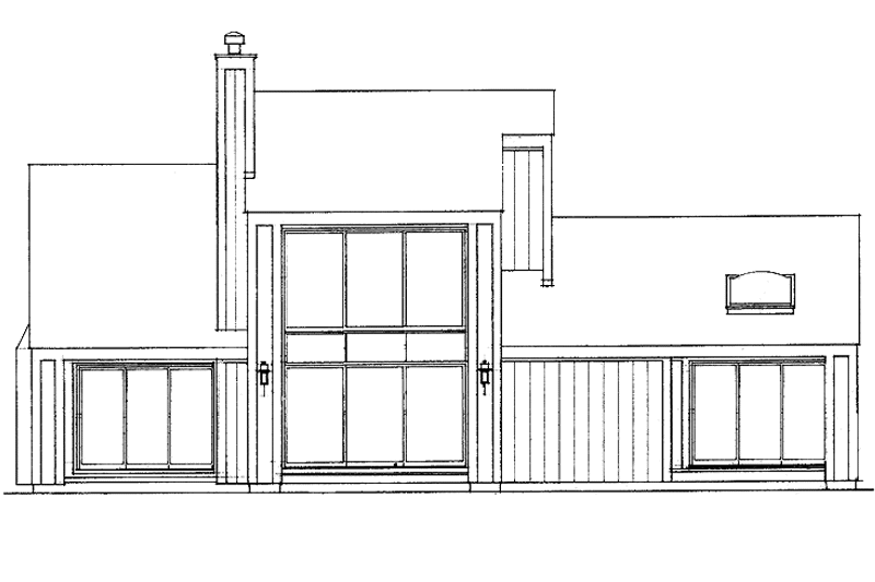 Home Plan - Exterior - Rear Elevation for Contemporary House Plan #72-743 - 2 bed, 2 bath