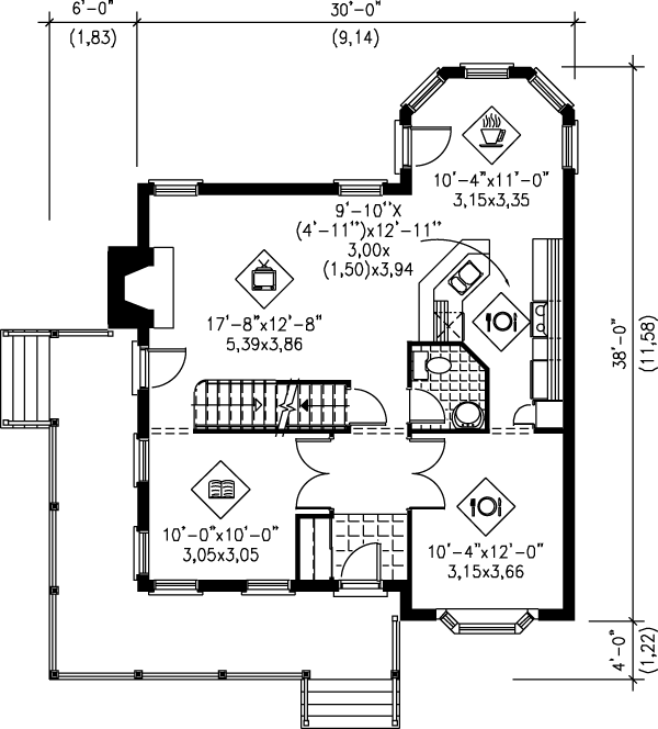Traditional Floor Plan - Main Floor Plan #25-231