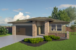 Dream House Plan - Prairie Exterior - Front Elevation Plan #1100-15