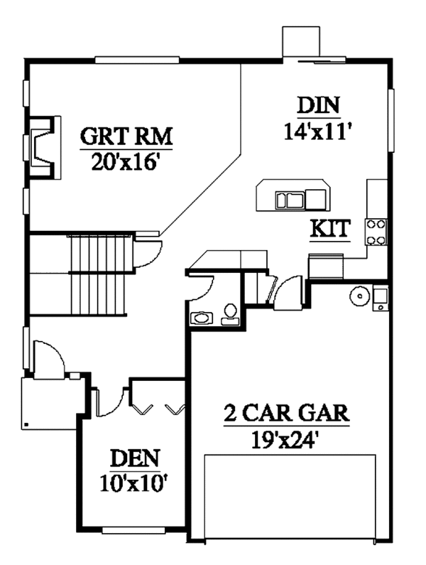 House Blueprint - Contemporary Floor Plan - Main Floor Plan #951-11