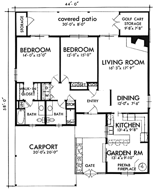 Architectural House Design - Adobe / Southwestern Floor Plan - Main Floor Plan #320-1370