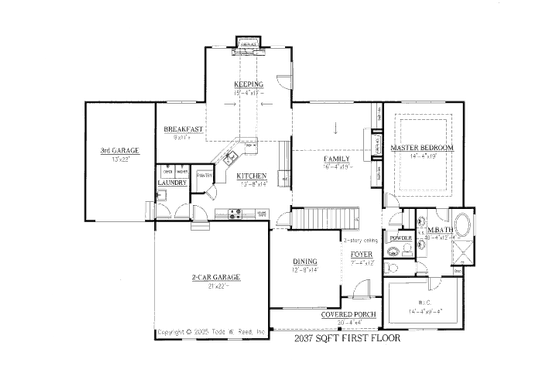Floor Plan - Main Floor for Traditional House Plan #437-35 - 4 bed, 3.5 bath
