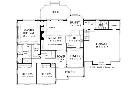 Floor Plan - Main Floor for Classical House Plan #929-417 - 3 bed, 2 bath