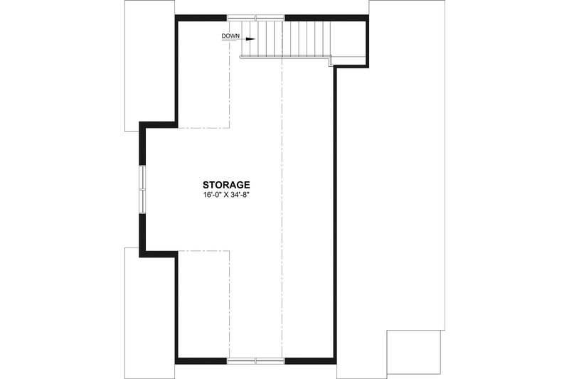 Architectural House Design - Floor Plan - Upper Floor for Farmhouse House Plan #23-2889, 1 bath