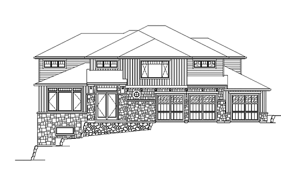 Exterior - Front Elevation 3 for Contemporary House Plan #951-10 - 4 bed, 3.5 bath