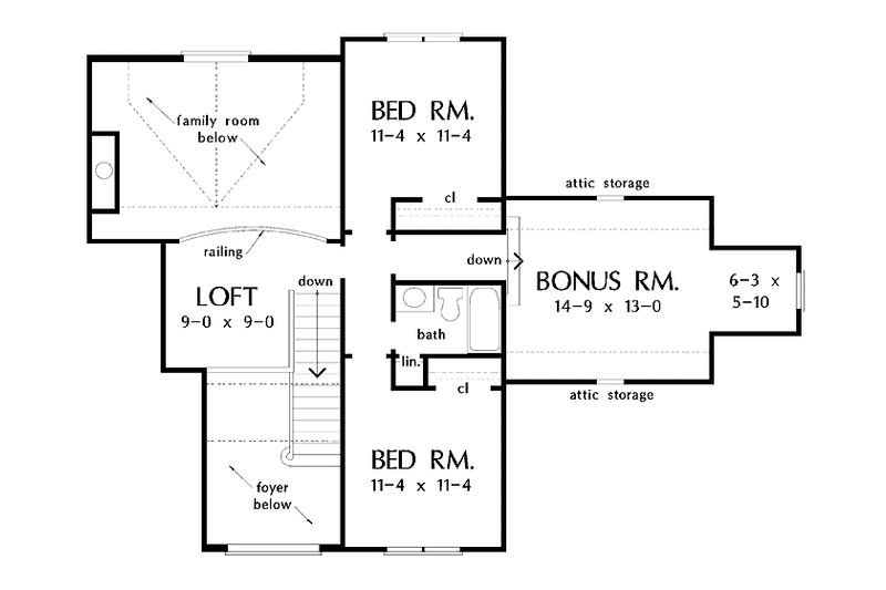 Home Plan - Floor Plan - Upper Floor for Country House Plan #929-311 - 3 bed, 2.5 bath