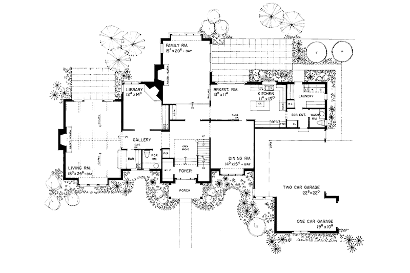 Home Plan - Floor Plan - Main Floor for Tudor House Plan #72-876 - 4 bed, 3 bath