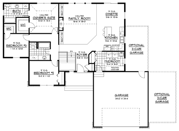 House Plan Design - European Floor Plan - Main Floor Plan #51-596