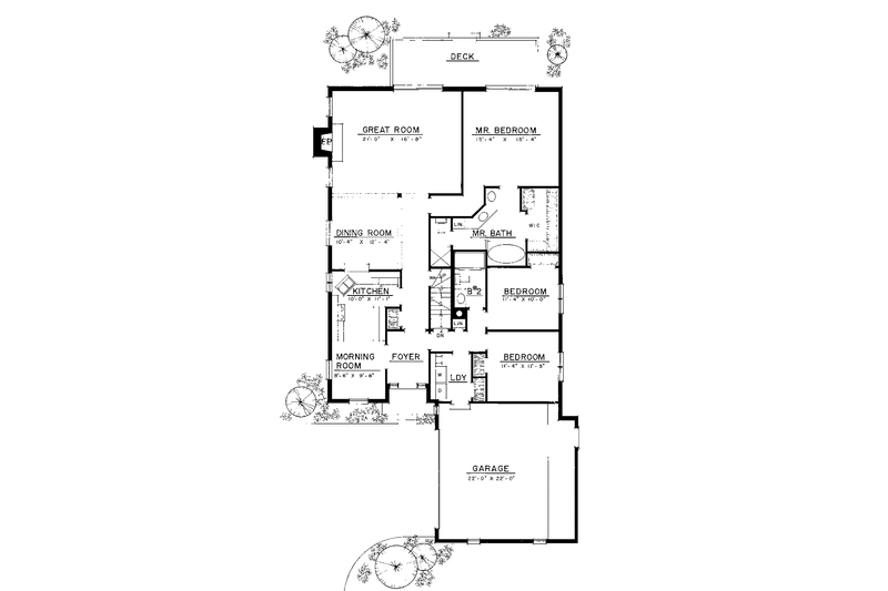 Dream House Plan - Floor Plan - Main Floor for Country House Plan #1016-13 - 3 bed, 2 bath