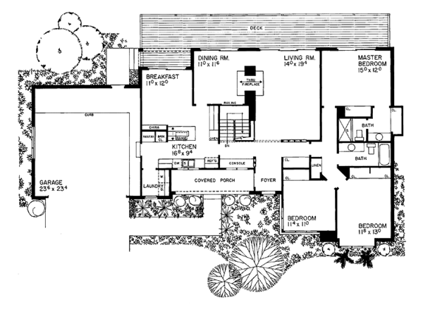 Architectural House Design - Tudor Floor Plan - Main Floor Plan #72-750