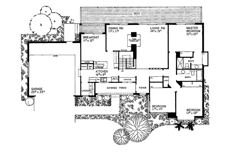Dream House Plan - Floor Plan - Main Floor for Tudor House Plan #72-750 - 4 bed, 3 bath