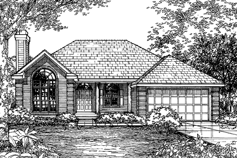 Home Plan - Exterior - Front Elevation 3 for European House Plan #320-627 - 2 bed, 2 bath