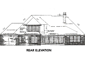 Exterior - Rear Elevation for European House Plan #310-661 - 3 bed, 4 bath