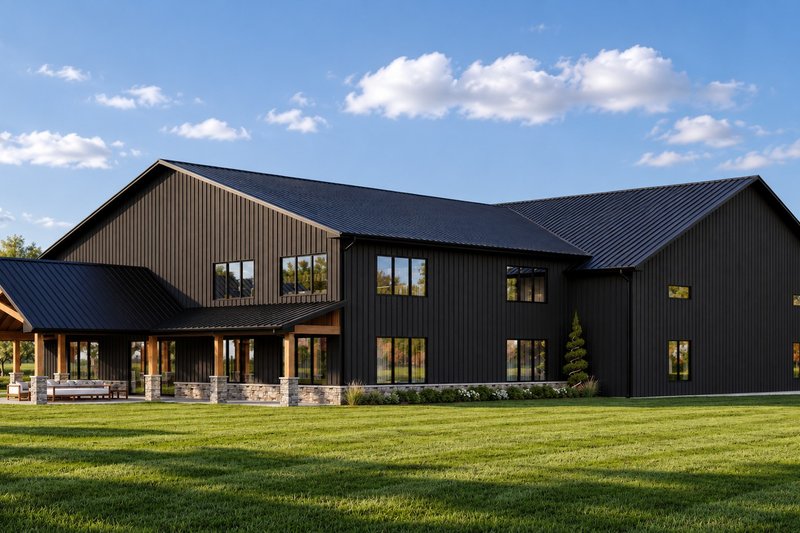 Dream House Plan - Exterior - Rear Elevation for Barndominium House Plan #1064-505 - 1 bed, 2.5 bath