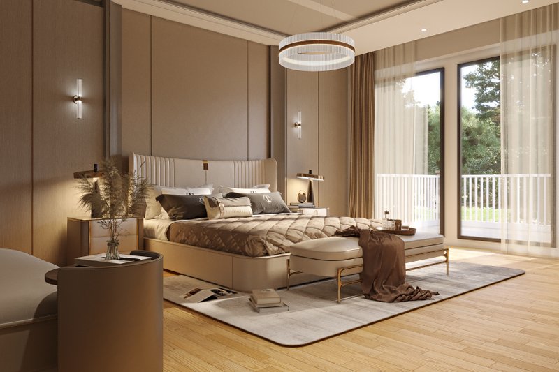 House Blueprint - Interior - Master Bedroom for Ranch House Plan #54-445 - 3 bed, 3.5 bath