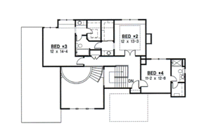 Floor Plan - Upper Floor for European House Plan #67-223 - 4 bed, 3 bath