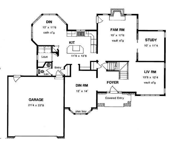 Home Plan - Traditional Floor Plan - Main Floor Plan #316-217