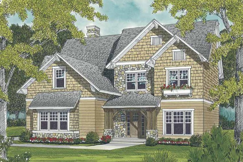 Dream House Plan - Craftsman Exterior - Front Elevation Plan #453-496