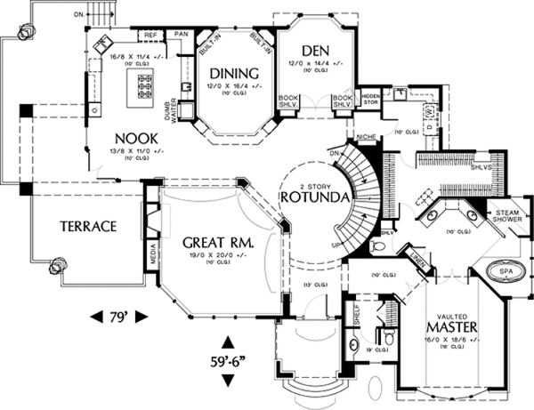 Home Plan - Traditional Floor Plan - Main Floor Plan #48-893