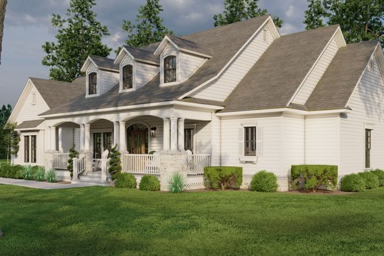 Exterior - Front Elevation 3 for Country House Plan #17-421 - 4 bed, 3 bath