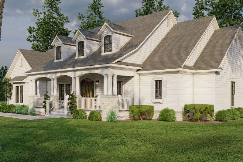 Architectural House Design - Exterior - Front Elevation 3 for Country House Plan #17-421 - 4 bed, 3 bath