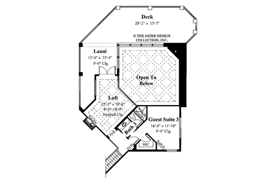 Floor Plan - Upper Floor for Mediterranean House Plan #930-413 - 4 bed, 4.5 bath