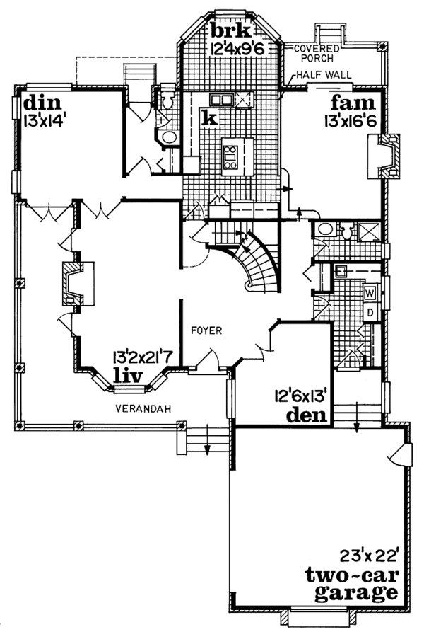 House Plan Design - Prairie Floor Plan - Main Floor Plan #47-991