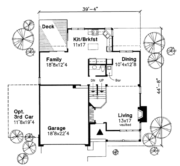 House Blueprint - Country Floor Plan - Main Floor Plan #320-1065