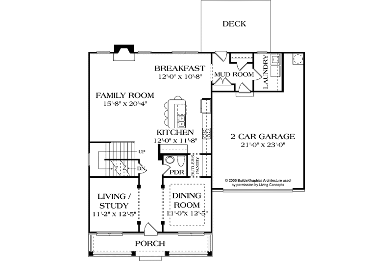 House Blueprint - Floor Plan - Main Floor for Traditional House Plan #453-554 - 4 bed, 4.5 bath