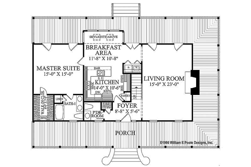 Architectural House Design - Floor Plan - Main Floor for Traditional House Plan #137-329 - 3 bed, 2.5 bath