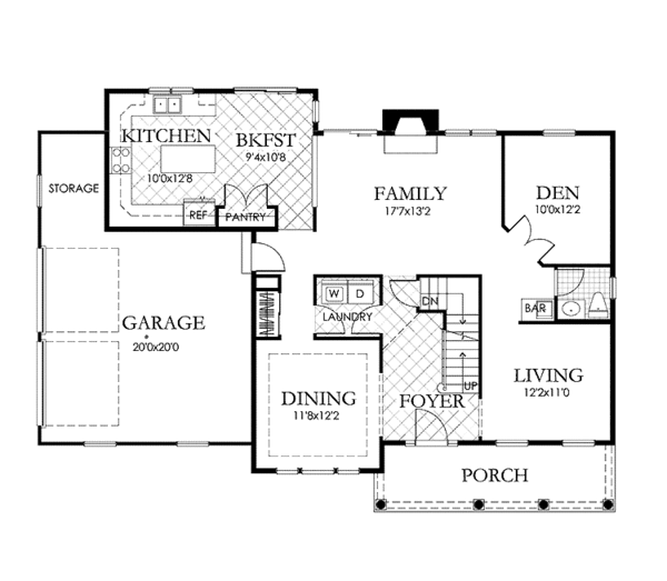 Architectural House Design - Classical Floor Plan - Main Floor Plan #1029-2