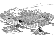 Contemporary Style House Plan - 2 Beds 1 Baths 1656 Sq/Ft Plan #60-781 