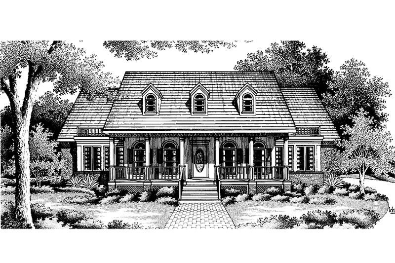 Architectural House Design - Exterior - Front Elevation 3 for Colonial House Plan #320-965 - 4 bed, 3.5 bath