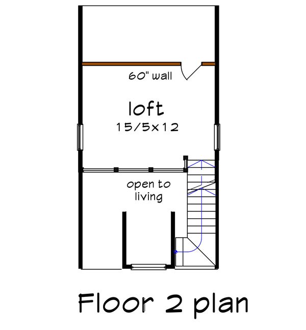 Bungalow Floor Plan - Upper Floor Plan #79-308