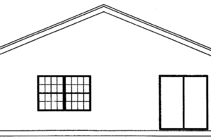 Home Plan - Exterior - Rear Elevation for Craftsman House Plan #72-1037 - 3 bed, 2 bath