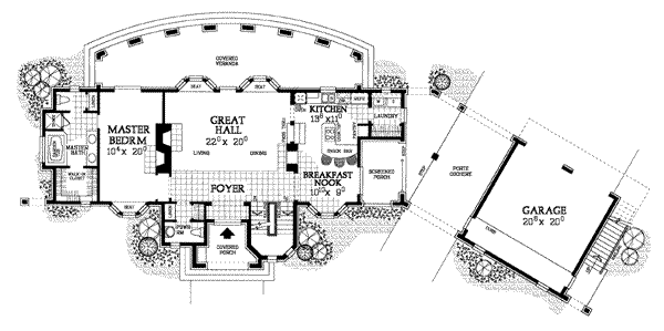 House Blueprint - European Floor Plan - Main Floor Plan #72-147