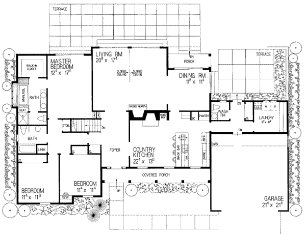Architectural House Design - Traditional Floor Plan - Main Floor Plan #72-139