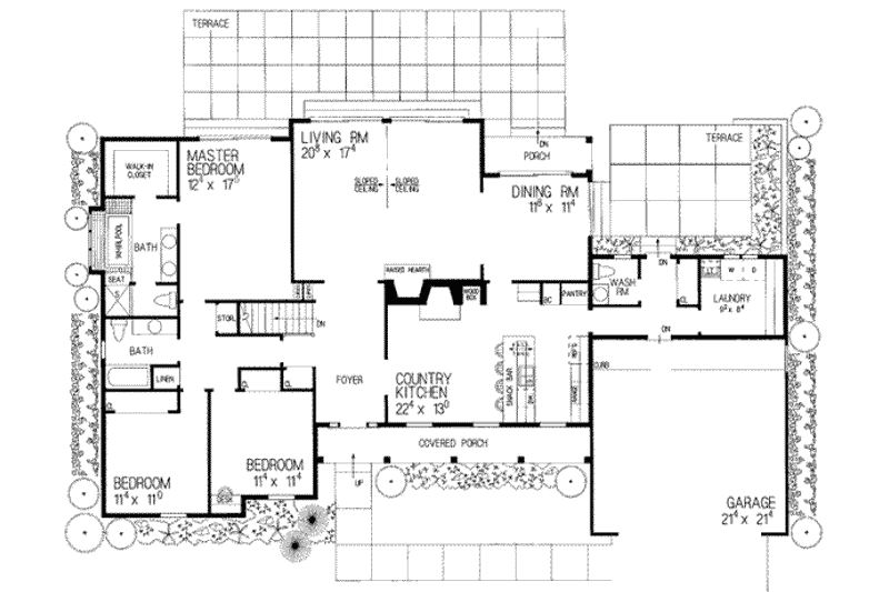 Home Plan - Floor Plan - Main Floor for Traditional House Plan #72-139 - 3 bed, 2.5 bath