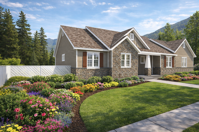 Architectural House Design - Exterior - Front Elevation 4 for Craftsman House Plan #1060-458 - 3 bed, 2 bath