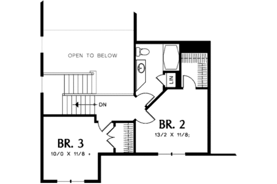 Floor Plan - Upper Floor for Craftsman House Plan #48-372 - 3 bed, 2.5 bath
