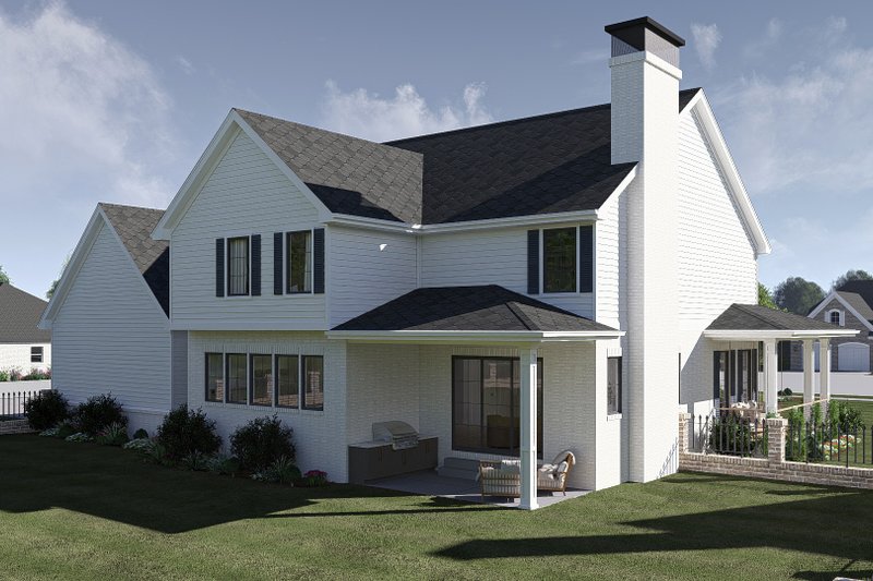 House Design - Exterior - Rear Elevation for Colonial House Plan #455-347 - 4 bed, 3.5 bath