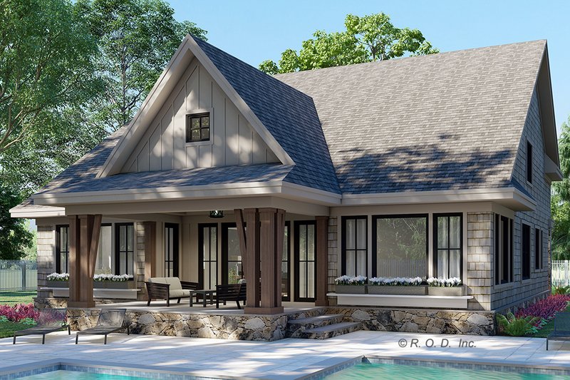 Dream House Plan - Exterior - Rear Elevation 2 for Country House Plan #51-1568 - 4 bed, 3.5 bath