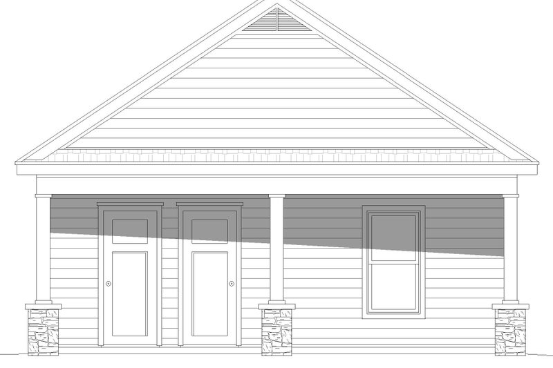 Dream House Plan - Exterior - Front Elevation 3 for Southern House Plan #932-828, 1 bath