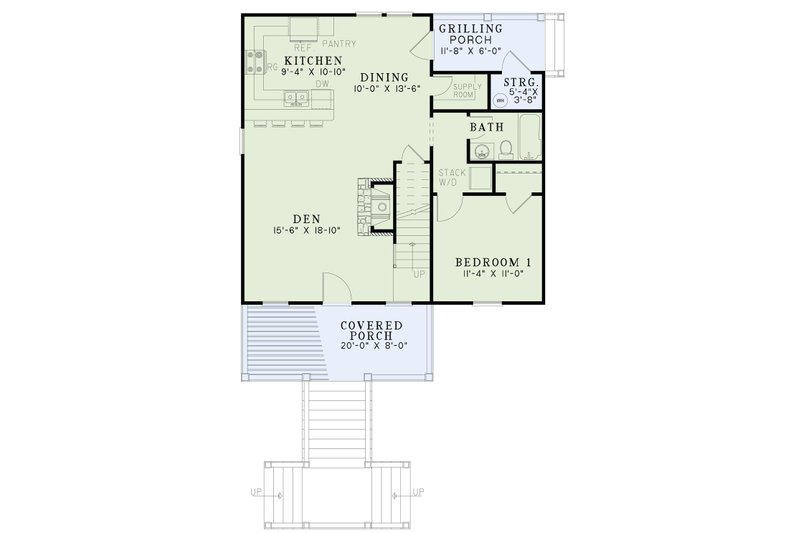 Dream House Plan - Floor Plan - Main Floor for Country House Plan #17-3286 - 3 bed, 2 bath