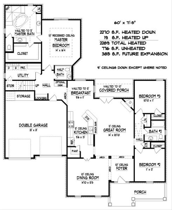 Bungalow Floor Plan - Main Floor Plan #424-376