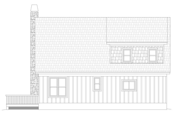 Exterior - Rear Elevation for Country House Plan #932-54 - 2 bed, 2 bath