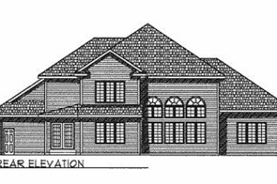 Exterior - Rear Elevation for Traditional House Plan #70-508 - 4 bed, 3.5 bath
