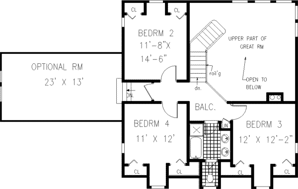 Dream House Plan - Southern Floor Plan - Upper Floor Plan #3-207