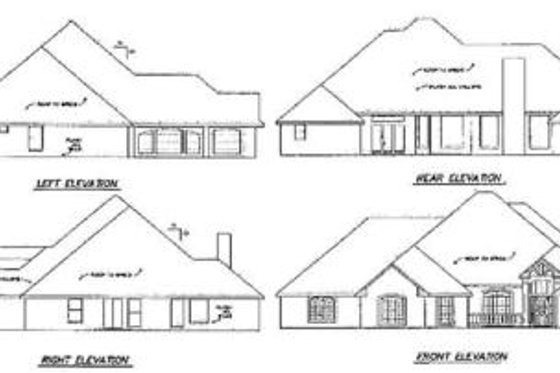 Exterior - Rear Elevation for Traditional House Plan #65-506 - 4 bed, 4 bath